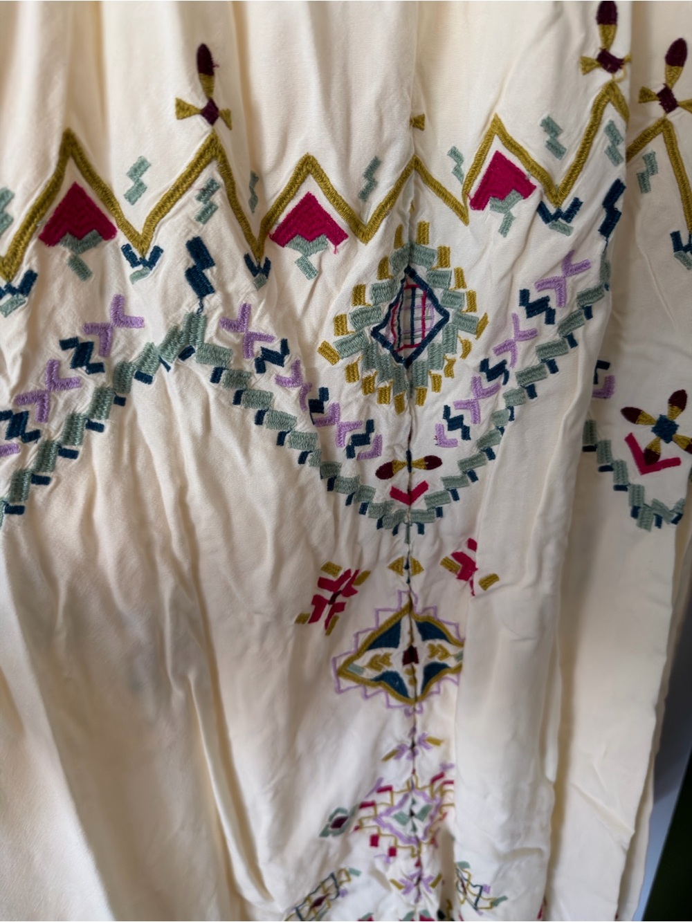 Anthropologie Cream Embroidered Halter Maxi Dress - Picture 4 of 5